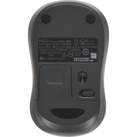 Мышь LOGITECH M220 Silent тёмно-серая (910-004895) - фото 1