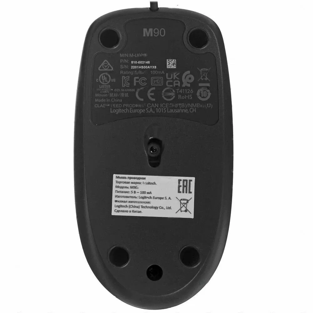 Мышь Logitech M90 Optical USB black (910-001795) - фото 6