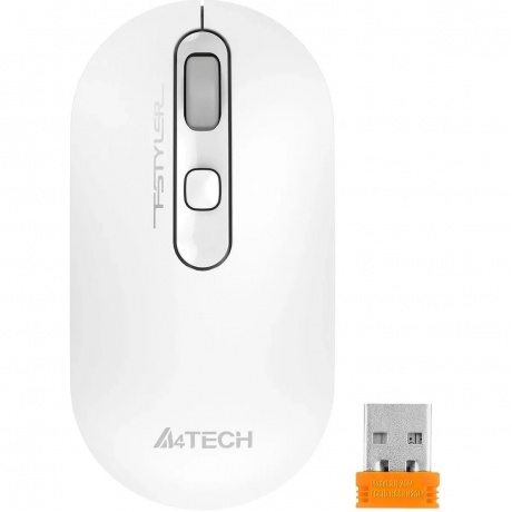 Мышь A-4Tech Мышь Fstyler FG20S белый/серый - фото 2