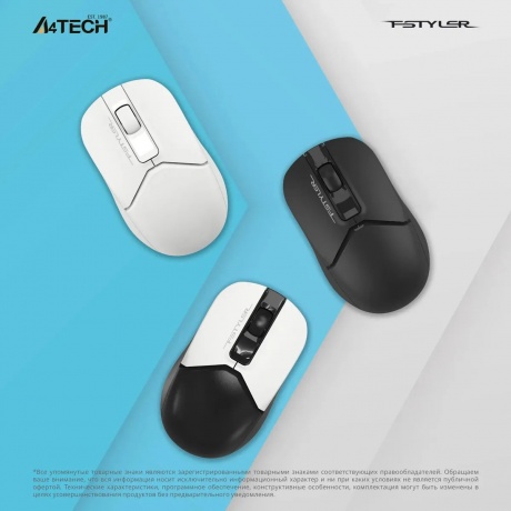 Мышь A4Tech Мышь Fstyler FB12S черный/белый - фото 13