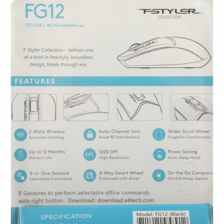 Мышь A4Tech Fstyler FG12 Black - фото 10