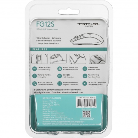 Мышь A4Tech Fstyler FG12S USB Black - фото 7