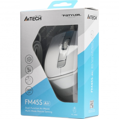 Мышь A4Tech Fstyler FM45S Air Silver-White - фото 26