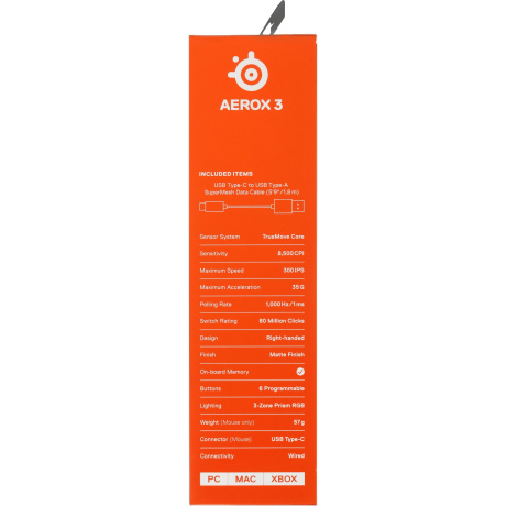 Мышь SteelSeries Aerox 3 USB Black 62599 - фото 8