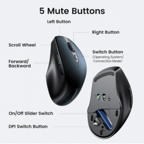 Мышь Ugreen MU101 Blue 15807 - фото 3