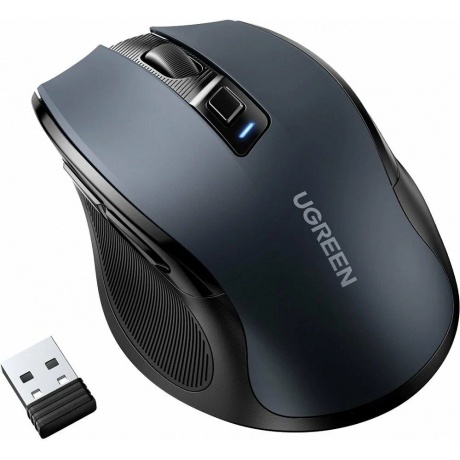 Мышь UGREEN MU006 (90855) Ergonomic Wireless Mouse черный - фото 2