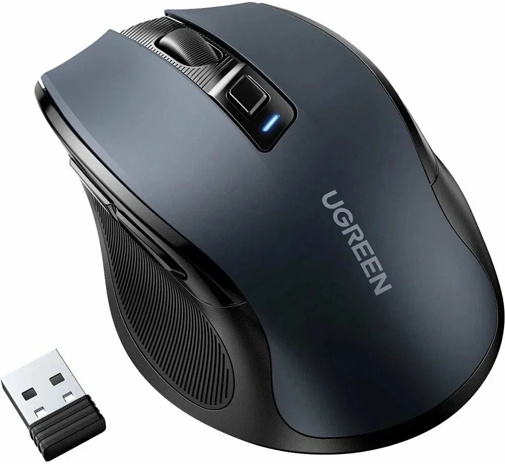 Мышь UGREEN MU006 (90855) Ergonomic Wireless Mouse черный - фото 2
