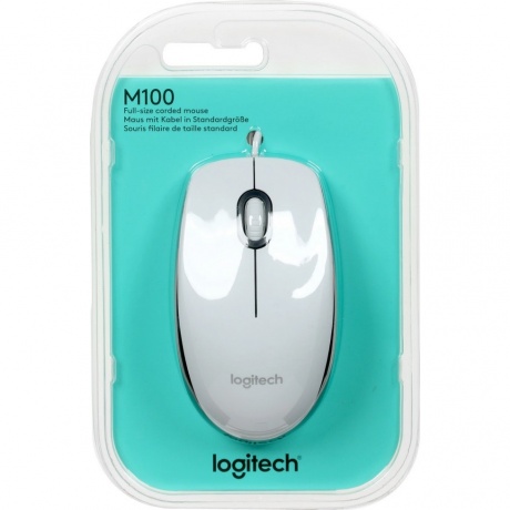 Мышь Logitech M100 White - фото 7