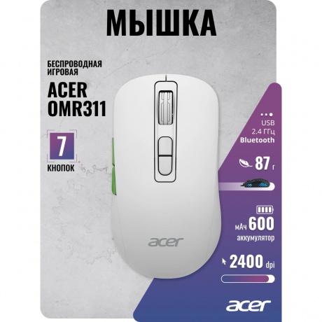 Мышь Acer OMR311 белый (ZL.MCECC.034) - фото 14