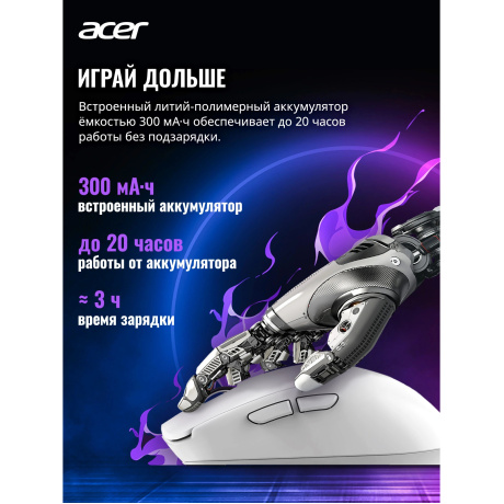 Мышь Acer OMR401 ZL.MCECC.05D белый - фото 8