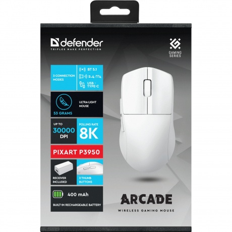 Мышь Defender Arcade PRO GM-381 white (52384) - фото 6