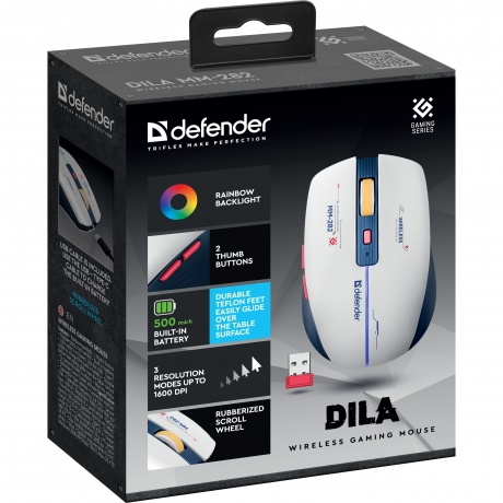 Мышь Defender Dila MM-282 blue/white (52282) - фото 7