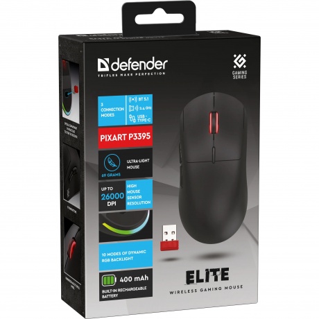 Мышь Defender Elite GM-212 black (52212) - фото 9