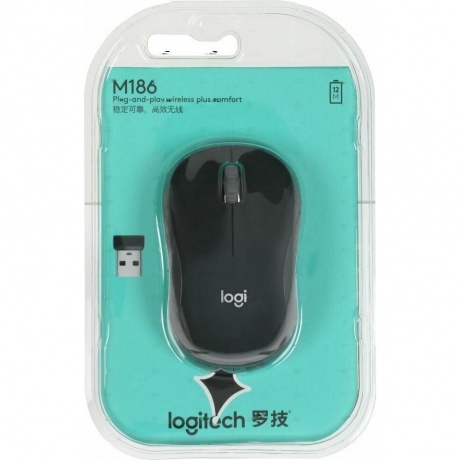 Мышь Logitech M186 черный/серый (910-004131) - фото 10