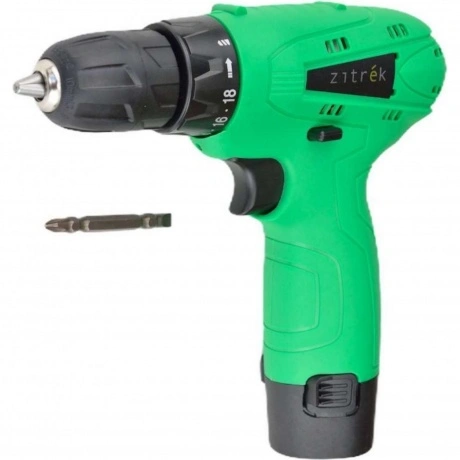 Дрель аккумуляторная Zitrek Green 12-Li (12В, Li-ion аккумулятор...