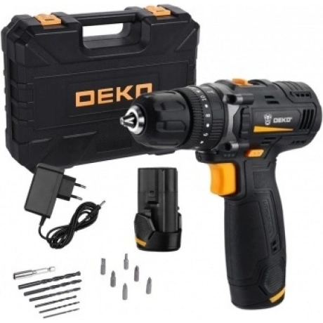 Дрель-шуруповерт ударная аккумуляторная DEKO GCD12DU SET4 в кейс...