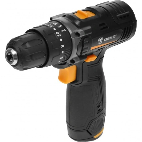 Дрель-шуруповерт ударная аккумуляторная DEKO GCD12DU, 12В, 1x1.5...