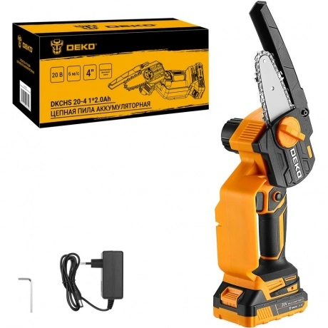 Пила цепная аккумуляторная DEKO DKCHS 20-4, 20В, 1x2.0Ач 063-448...