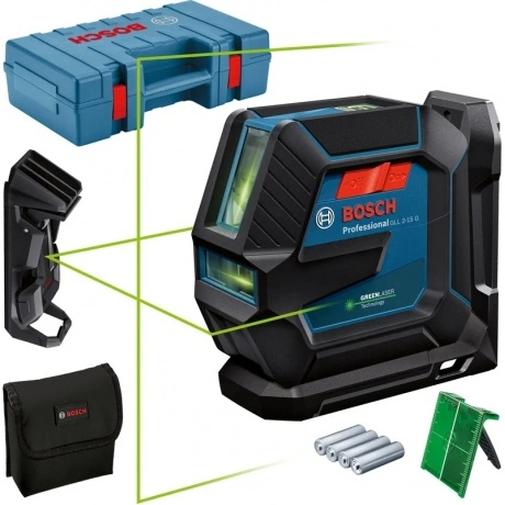 Нивелир лазерный Bosch GLL 2-15G 2кл.лаз. 540нм цв.луч. зеленый ...