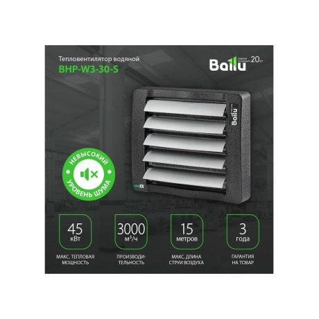 Тепловентилятор водяной BALLU BHP-W3-30-S - фото 8