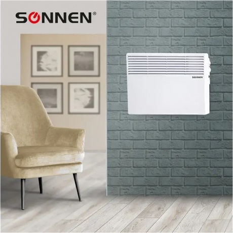 Обогреватель-конвектор SONNEN X-1500, 1500 Вт, напольная/настенная установка, белый, 453495 - фото 7