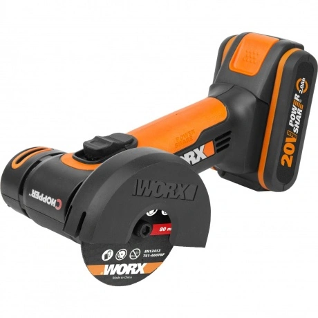 Угловая шлифмашина аккумуляторная WORX 20В 76мм 1х2,0 Ач кейс WX...