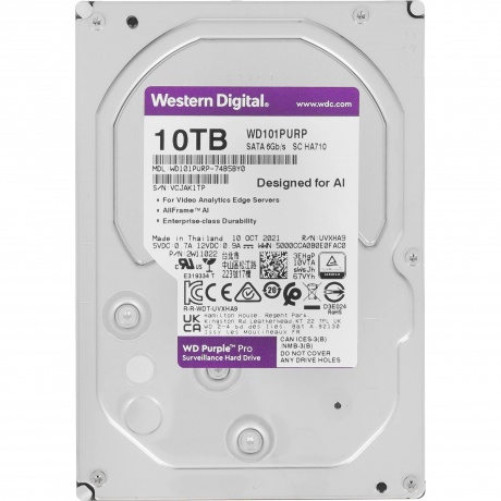 Жесткий диск HDD Western Digital SATA-III 10Tb (WD101PURP) - фото 1