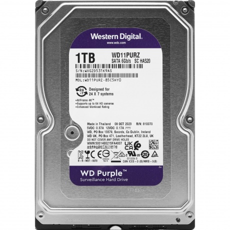 Жесткий диск WD 1 TB WD11PURZ Purple 3.5" - фото 2