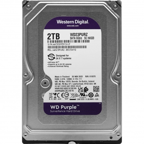 Жесткий диск WD 2 TB WD23PURZ Purple 3.5" - фото 2