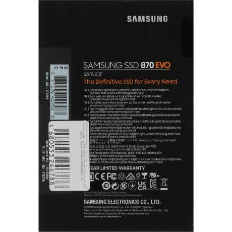Накопитель SSD Samsung 2TB 870 EVO (MZ-77E2T0BW) - фото 6