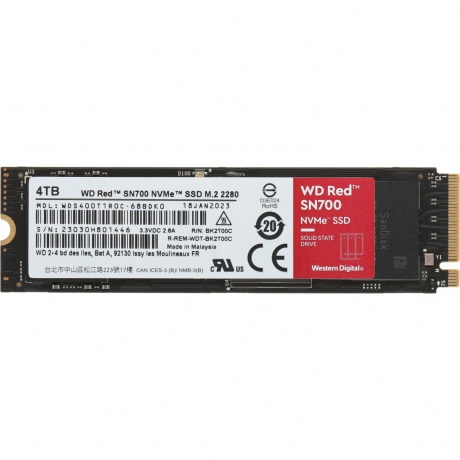 Накопитель SSD Western Digital 4TB Red (WDS400T1R0C) - фото 1