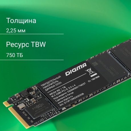 Накопитель SSD Digma 1Tb Mega (DGSM3001TM23T) - фото 8