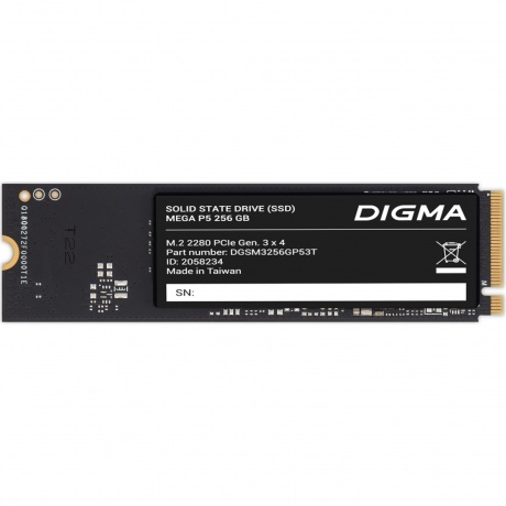 Накопитель SSD Digma 256Gb Mega P5 (DGSM3256GP53T) - фото 1