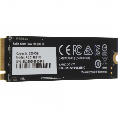 Накопитель SSD Gigabyte 2000Gb Aorus Gen5 (AG514K2TB) - фото 5