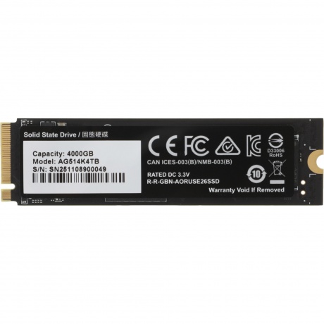 Накопитель SSD Gigabyte 4000Gb Aorus Gen5 (AG514K4TB) - фото 2