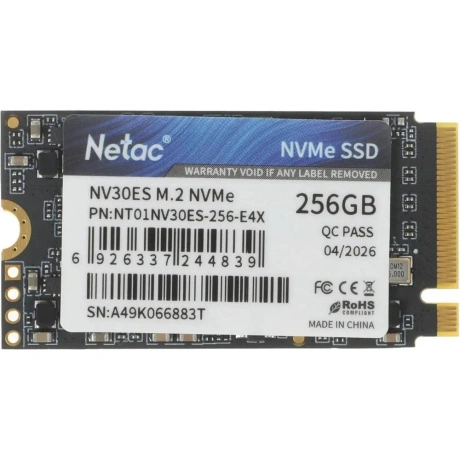 SSD накопитель Netac SSD NV30ES 256GB PCIe 3 x4 M.2 2242 NVMe 3D...