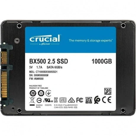 Твердотельный накопитель Crucial SSD Disk BX500 500GB SATA 2.5” ...