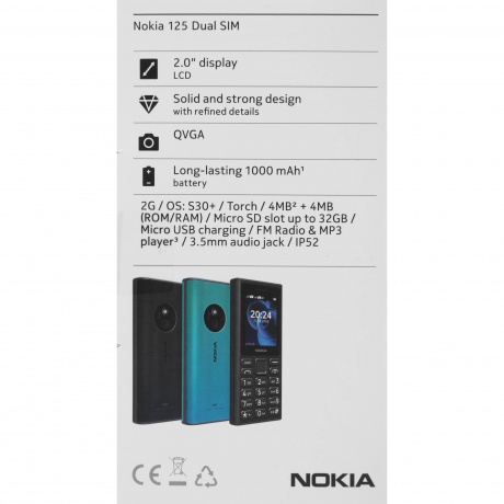Мобильный телефон Nokia 125 (TA-1655) DS Black - фото 12