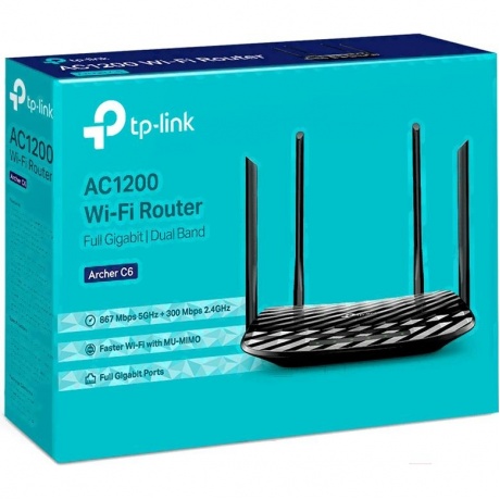 Wi-Fi роутер TP-LINK Archer C6 черный - фото 4