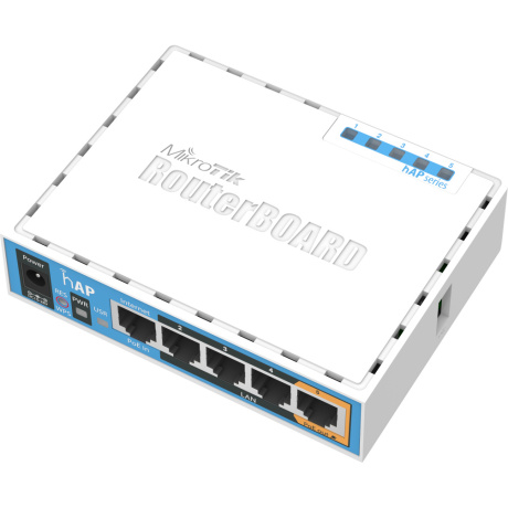 Wi-Fi роутер MikroTik hAP (RB951Ui-2nD) белый - фото 7