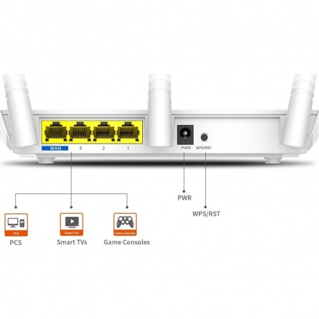 Wi-Fi роутер Tenda F3 белый - фото 5