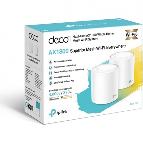 Wi-Fi система TP-Link DECO X20(2-PACK) белый - фото 2