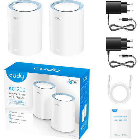 Wi-Fi MESH система Cudy M1200 (M1200(2-PACK)) White - фото 2