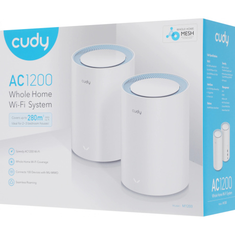 Wi-Fi MESH система Cudy M1200 (M1200(2-PACK)) White - фото 12