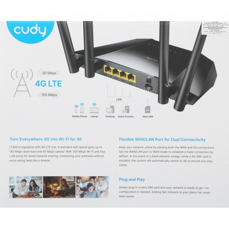 Wi-Fi роутер Cudy LT400 - фото 13