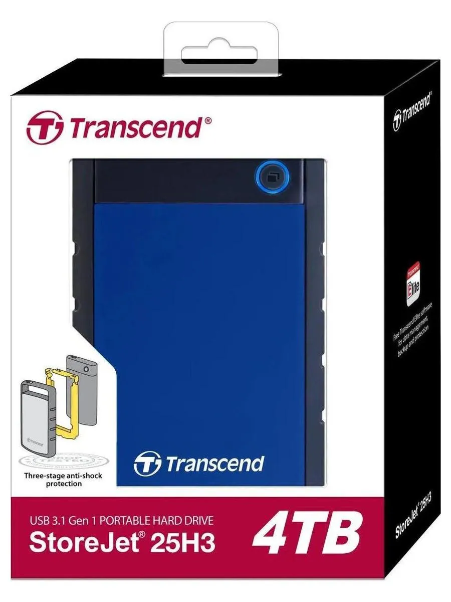Внешний HDD Transcend 4.0Tb StoreJet 25H3 (TS4TSJ25H3B) - фото 5