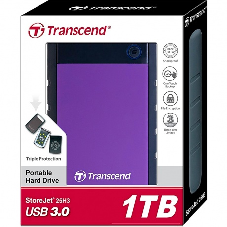 Внешний HDD Transcend StoreJet 25H3 1Tb Purple (TS1TSJ25H3P) - фото 8
