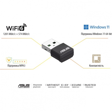Wif-Fi адаптер ASUS USB-AX55 NANO - фото 5