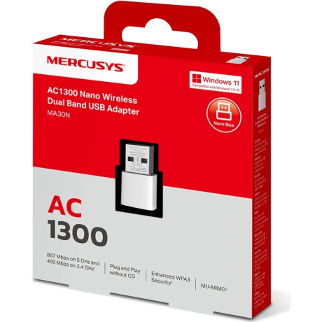 Wi-Fi адаптер USB Mercusys MA30N - фото 2
