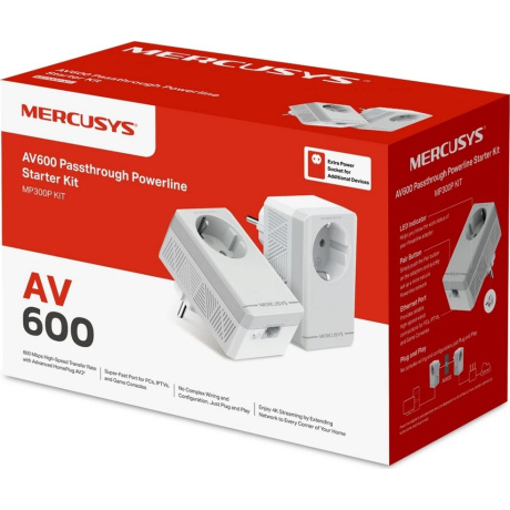 Сетевой адаптер Powerline Mercusys MP300P KIT - фото 3